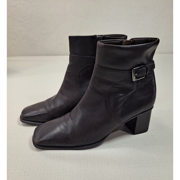 Liz Claiborne Shoes - Liz Claiborne Halton Women's 7.5M Ankle Boots Brown Leather Side Zipper